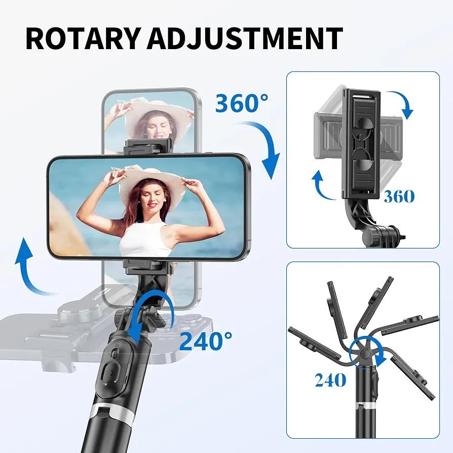 Selfie Stick With LED Light & Bluetooth button  ‎